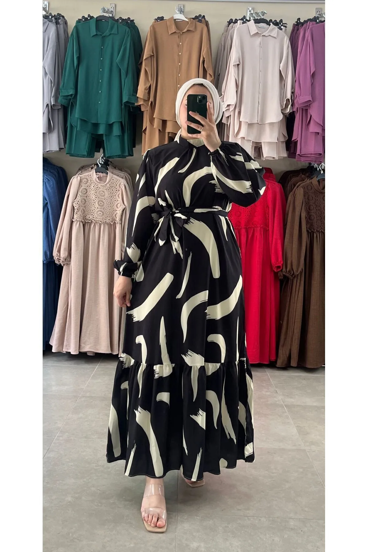 fırça desen elbise