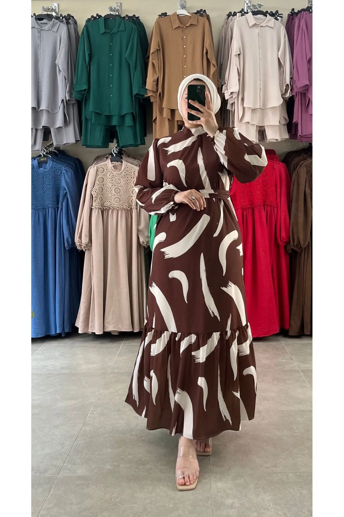 fırça desen elbise