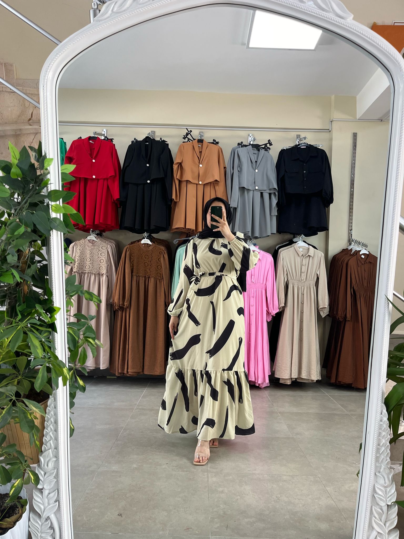 fırça desen elbise